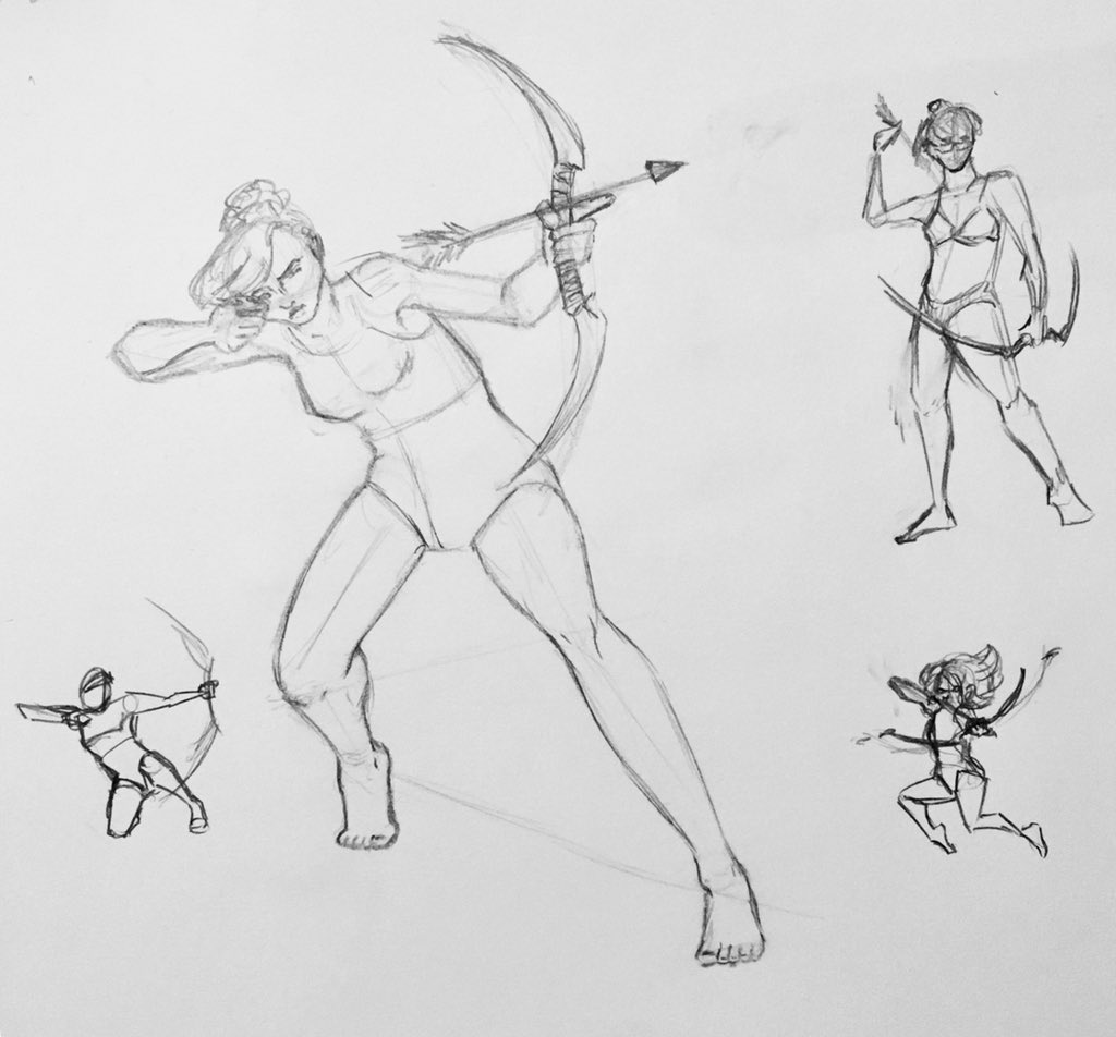 Archer pose I'd like. I sketched how I imagine it would work for me, since  I dislike the one in reforged that follows the original wc3 pose. (: :  r/warcraft3