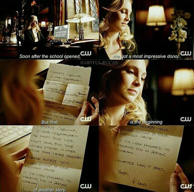 NoralesY's tweet photo. Today it’s the first anniversary of #Klaroline letter during the series finale of TVD 8x16 “I Was Feeling Epic” 💘💘💘 #HoweverLongItTakes #carolineforbes #klausmikaelson #AlwaysAndForever #TVDS8 #IWasFeelingEpic https://t.co/FqBXny1FR7