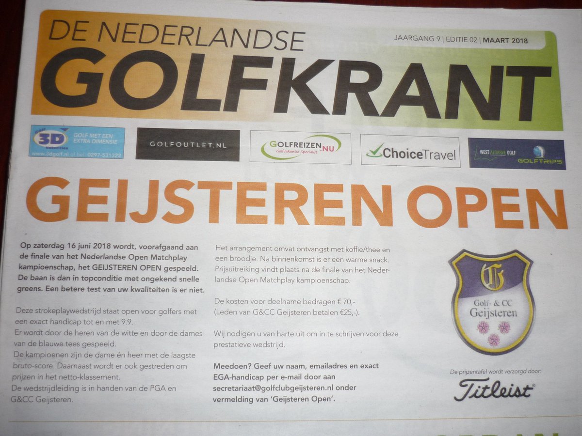 NOMatchplay's tweet photo. U had t vast al gelezen! #GeijsterenOpen op zaterdag 16 juni. Inschrijving is geopend; @geijsterengolf https://t.co/1ij6nREWaN