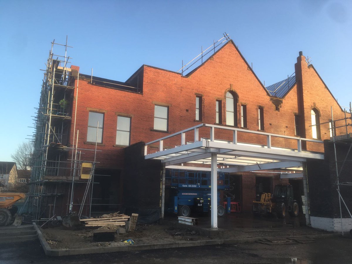 RushbondPLC's tweet photo. Another update from #YorkRoadLibrary in #Leeds, as the new Venetian windows are installed. The restoration is really starting to come together. https://t.co/kVfxfDeebm