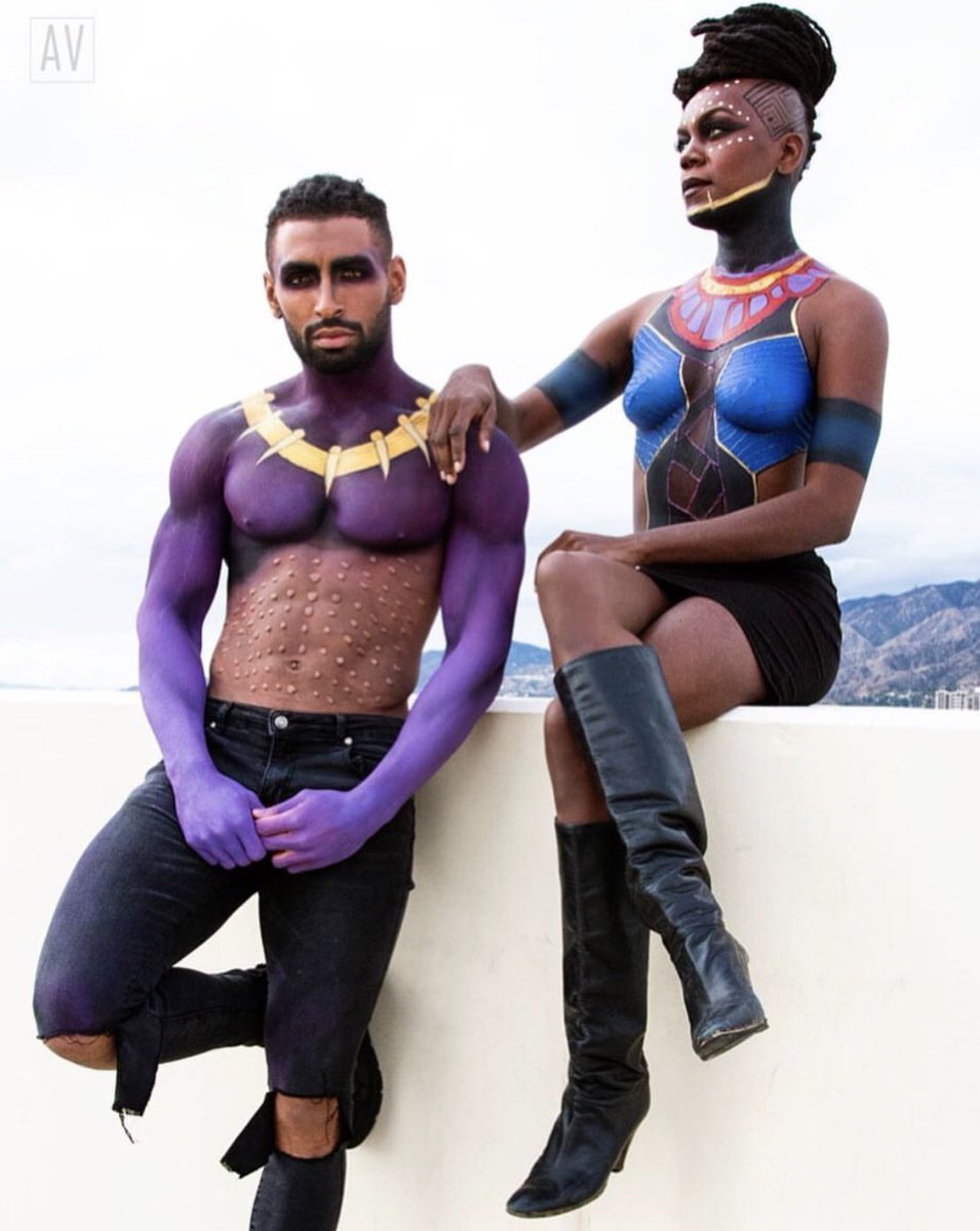 TaniosHokayem's tweet photo. High fashion homage to the amazing film #blackpanther
Was a pleasure collaborating with such amazing &amp; talented team.
#model : @jessemmanuel_ @JustusPicket 
#mua : @andrewvelazcom @ronyyucef @tanioshokayem #photographer #greggLawson

#tanioshokayem #lebanesemakeupartist https://t.co/MWGv2NtjN6