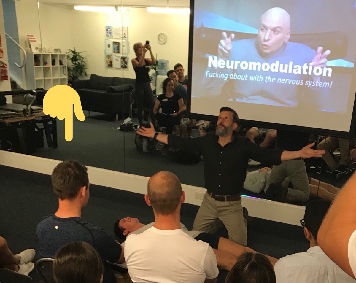 TheRunPhysio's tweet photo. Front row seats to witness the messiah @AdamMeakins in action! No miracles. 😇 Just common sense &amp; good banter. 
Take home:
- You don’t always need a structural Dx
- Variety of movement = normal
- Special tests are not so special
- Eliminate low value Rx
- Follow S&amp;C Principles https://t.co/AQBDS6enEF