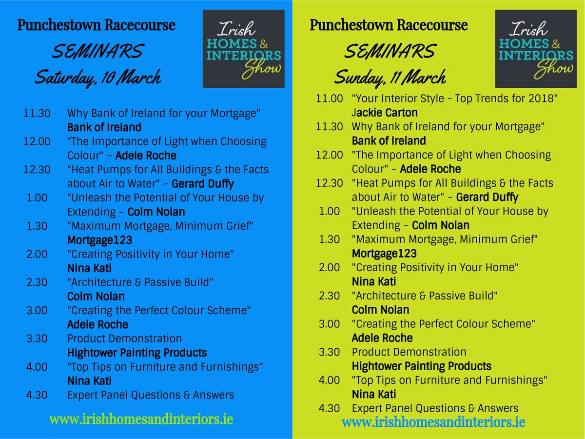 Doors opening at <a href="/irishhomeshow/">Homes&Interiors Show</a> <a href="/punchestownrace/">Punchestown</a> today and tomorrow at 11am (until 6pm).  Seminars, Design Pavilion, Exhibitors.  A great day out. #interiors #MothersDay #weekend