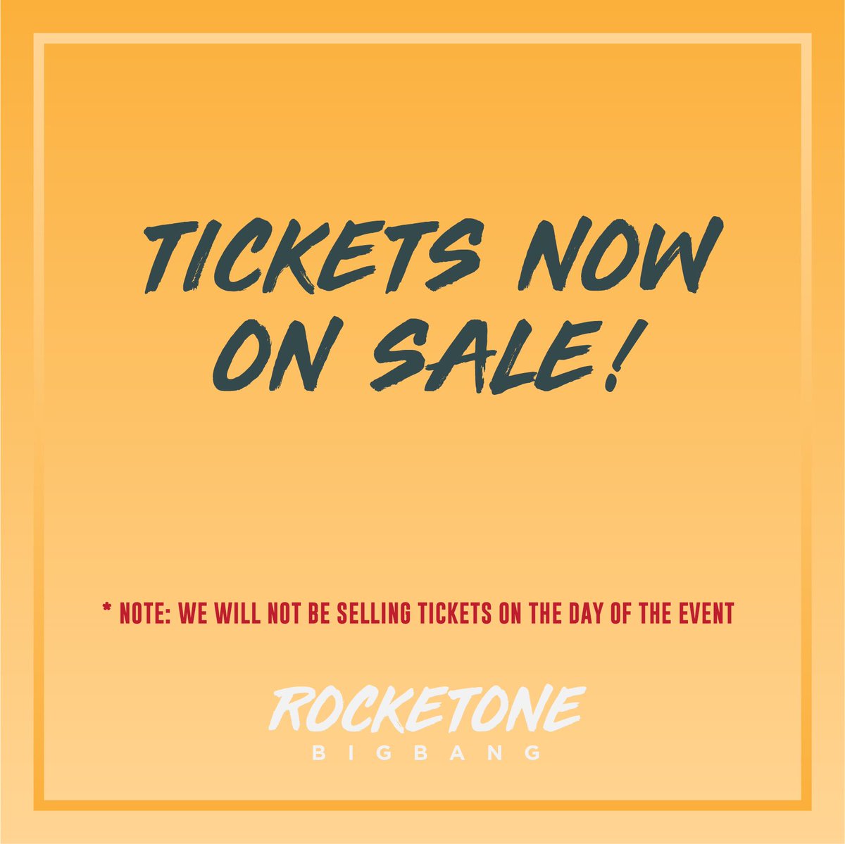 rocketonemusic's tweet photo. 📌 FOR THOSE WHO ORDERED EARLY BIRD TICKETS ONLINE, YOU CAN ONLY CLAIM IT AT NICK AUTOMATIC (2ND FLOOR, PARKMALL)
.
📌 Please show your payment confirmation email along with 1 valid I.D!!
.
We only have few Early Bird Tickets left! BUY EARLY, PAY LESS! BUY LATER, PAY MORE!🚀 https://t.co/TuGxCJNCgu