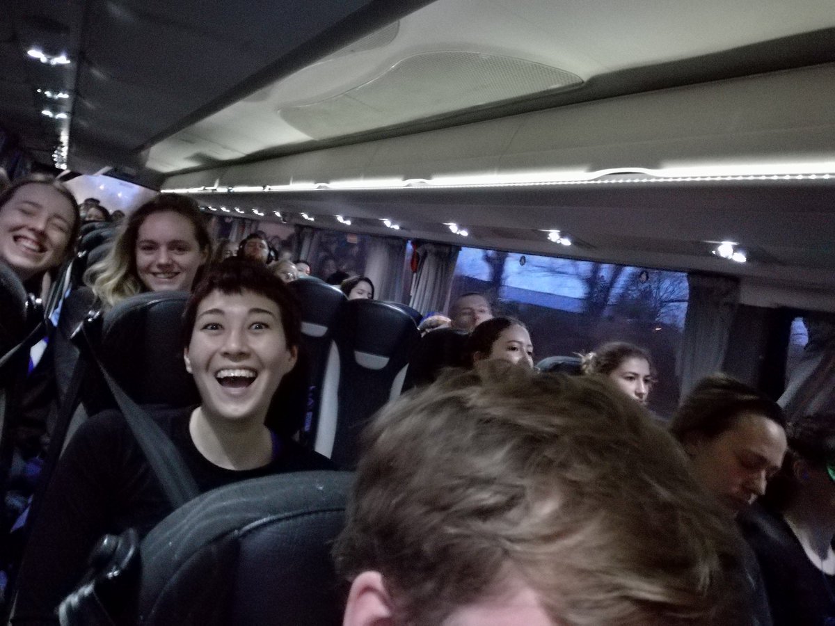 Coach full of rowers on their way to #wehorr2018