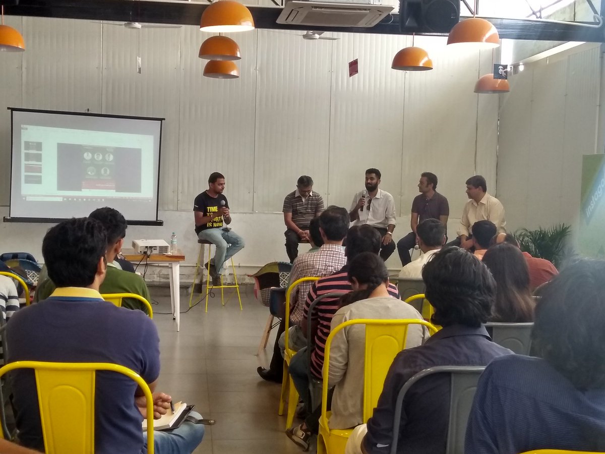 ebinephrem's tweet image. Kick-started panel discussion with experts from #Edgenetworks tricoghealth and #yellowmessenger 

#StartupSaturday #ssblr #AI  #Startup