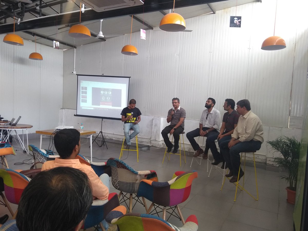 ebinephrem's tweet image. Kick-started panel discussion with experts from #Edgenetworks tricoghealth and #yellowmessenger 

#StartupSaturday #ssblr #AI  #Startup