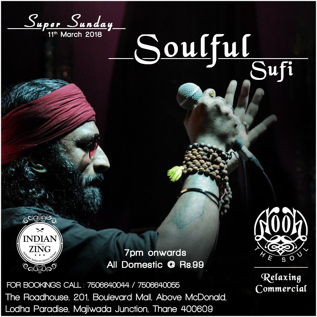 indianzingresto's tweet photo. Spend a relaxing Sunday with some soulful Sufi music. Head over to Indian Zing for a super Sunday!

Reserve your table today!
For Reservations call - 7506640044/ 7506640055

#IndianZingResto #IndianZing #Things2DoInMumbai #SufiNight #Foodie #Mumbai #Thane #mumbaiexplore #sunday https://t.co/azeB8qvTlZ