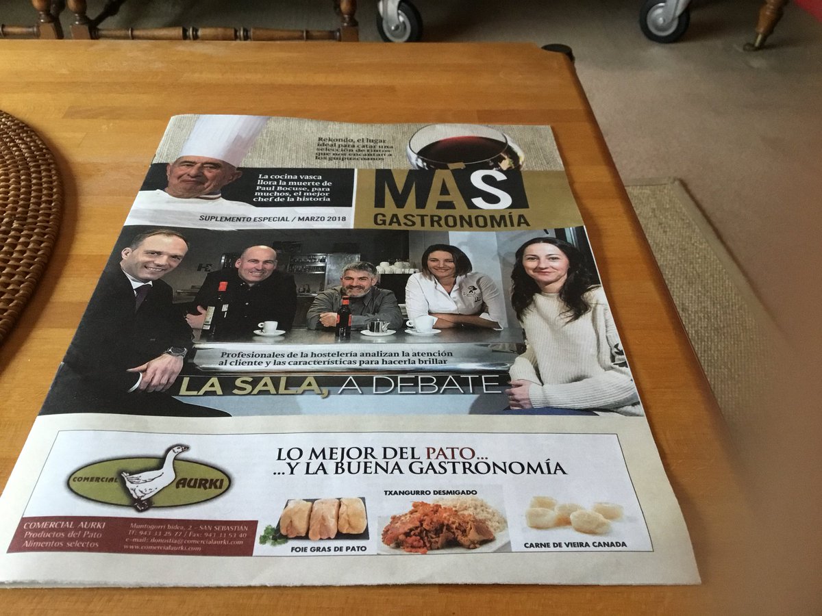 JavierYurrita's tweet photo. Hoy en El Diario Vasco un nuevo suplemento de Más Gastronomía. Con @ArzakRestaurant @Berasategui @PSubijana @fcookingroup entre otros muchos temas MÁS. https://t.co/wvYZF2S5gQ