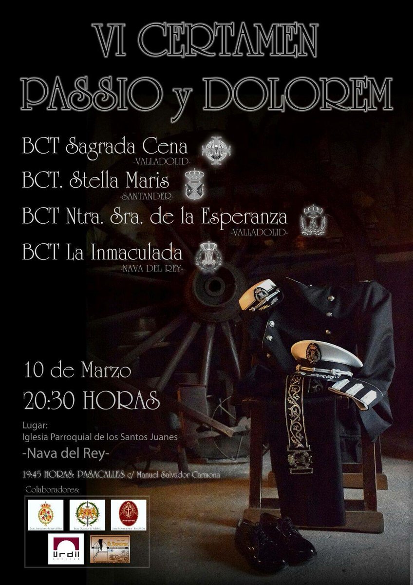 Hoy tenemos cita con la música en #NavadelRey en el VI certamen Passio y Dolmen organizado por @BctLaInmaculada con @CSagradaCena y @BEsperanzaVA