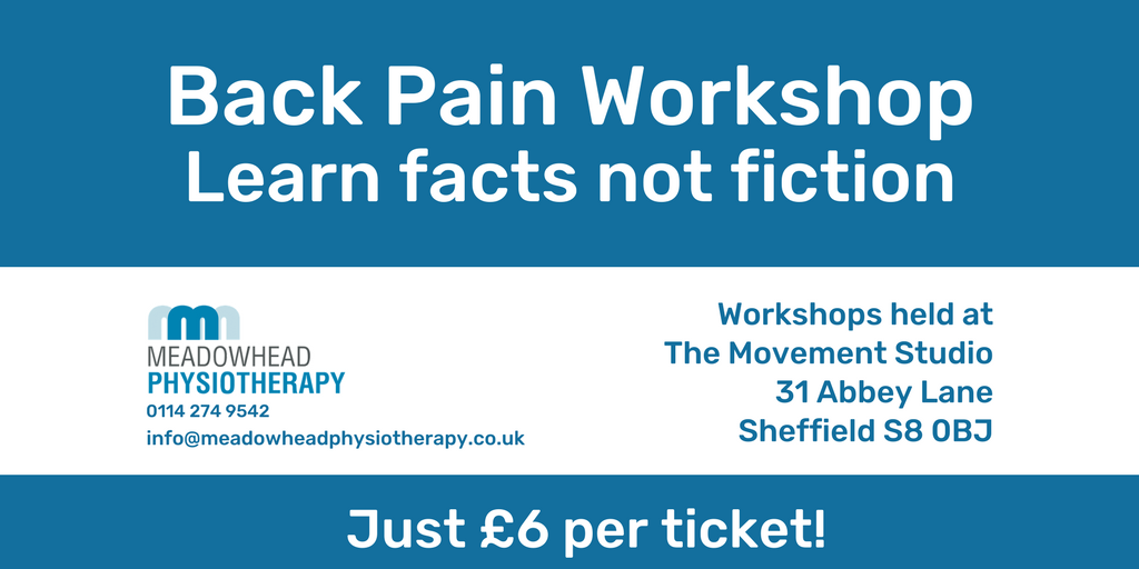 physioinS8's tweet photo. Back Pain? Discover which treatments, exercises &amp; activities are best for you
Saturday 17th March 1:30pm - 5:30pm
Book your place now https://t.co/U0PW0GF5yd
#sheffieldissuper #backpain #physio https://t.co/4ssgTko36Q