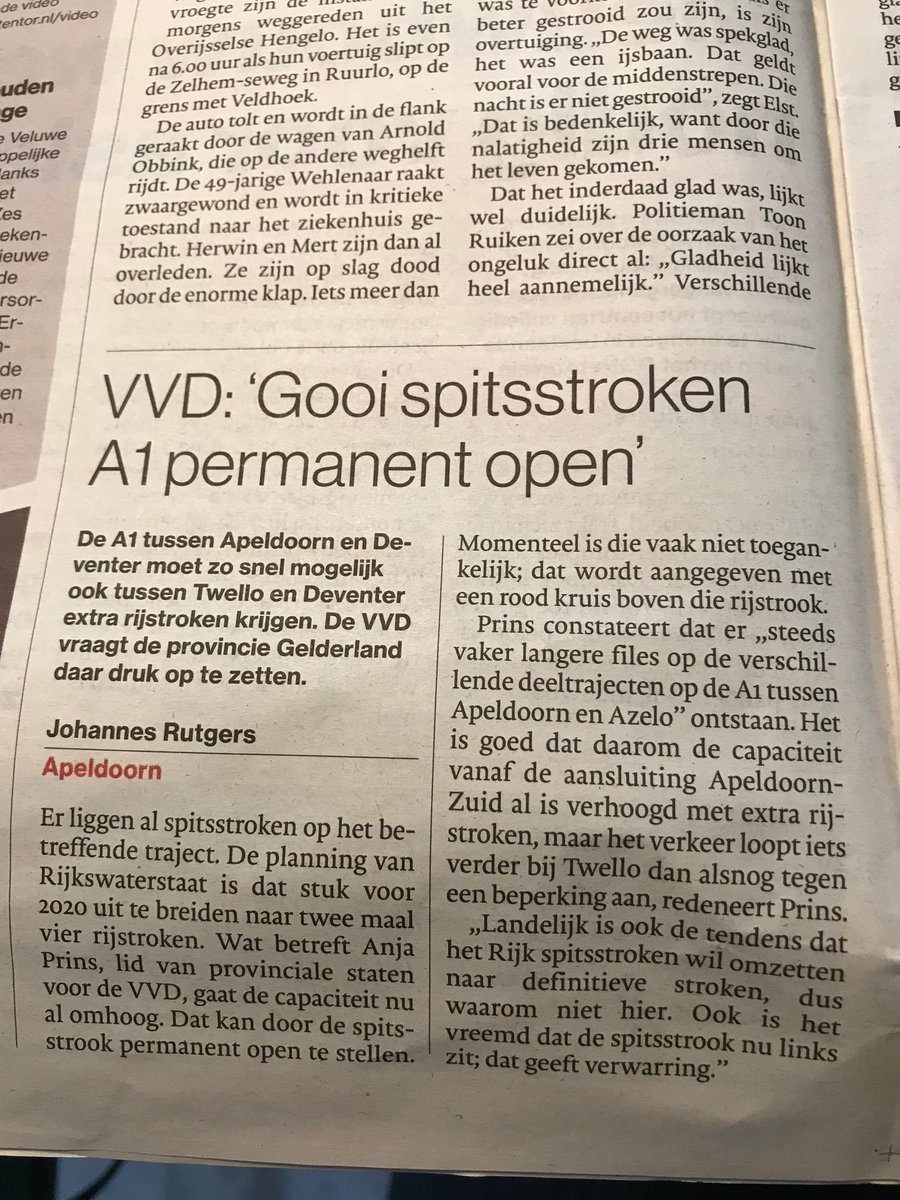 Gooi spitsstroken A1 open