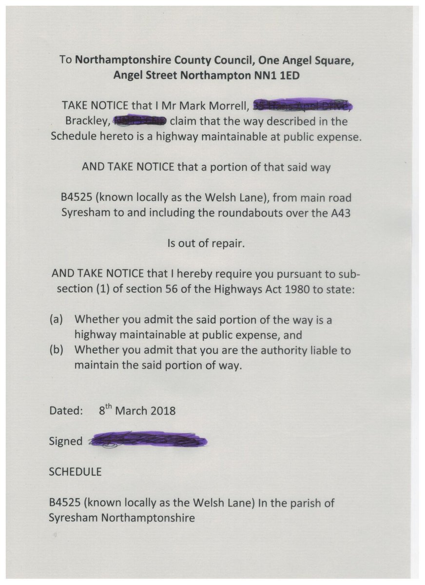 mrpotholeuk's tweet photo. @jeremyhagon @Essex_CC @patel4witham #Sec56Notice could be coming to a road near you! I've had asked by many followers to serve notices under Highways Act to many councils across UK. #Time2TakeBackControl of our roads #Time4Action #YearofthePothole #TippingPoint4Roads https://t.co/u7vCu2DcXV