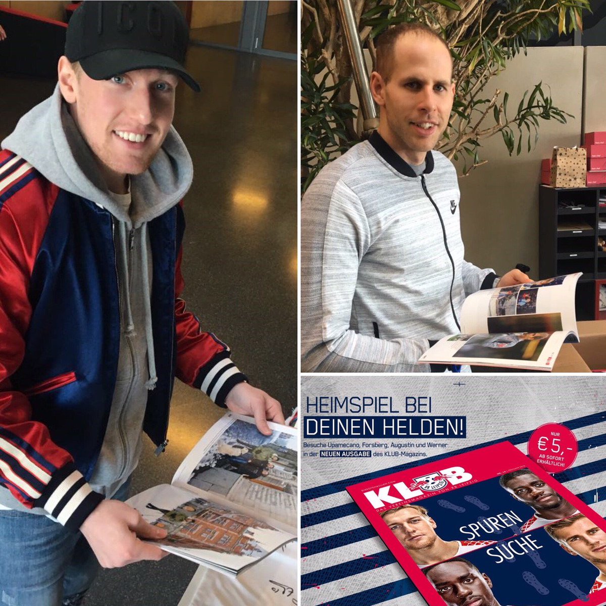 RBLeipzig's tweet photo. #EF10 & #PG32 halten es bereits in den Händen - habt ihr euch das neue #KLUB-Magazin auch schon besorgt? 📚 U.a. mit:
- exklusive Heimat-Reportagen in 🇸🇪 und 🇨🇵
- Timo #Werner trifft drei Namensnichten ⚽⚽⚽
Alle Infos👉 https://t.co/sK2ZuKPuEX https://t.co/P1Y82Id43u
