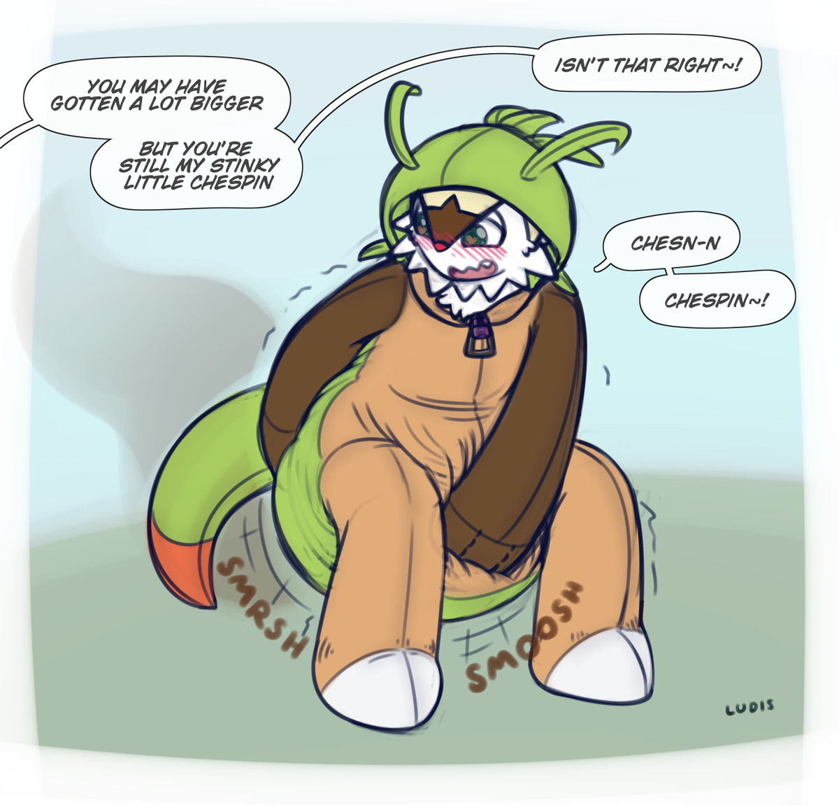 people are saying mairin's chespin is perfectly fine. is this true did she  mention anything about it being healed? – @multiscales on Tumblr, image size:1200x1151