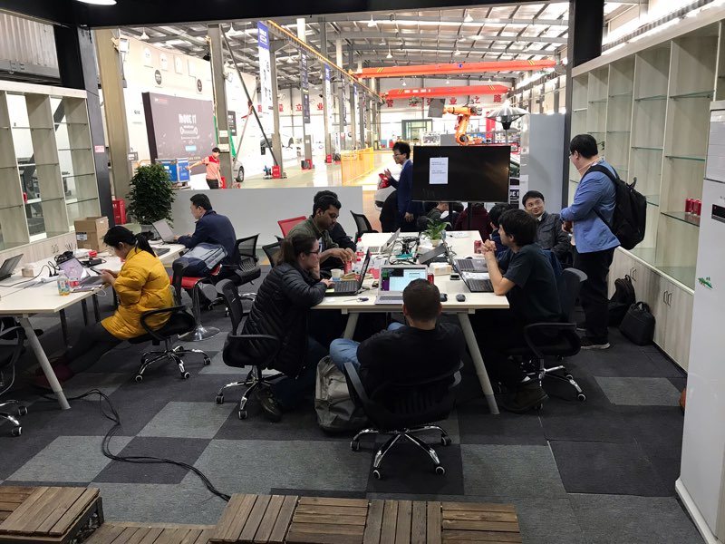 thepixmoving's tweet photo. Busy busy. Discussion, hands on. Having fun hacking for the #selfdriving platform. Three groups: Autoware installation, test/ @Honda Civic hacking/ dirve-by-wire hacking. So far so good. #MoveitHackathon Day2 #DIYRobocars #hacking #selfdriving #CarHacking #Meetup https://t.co/NR7Cc9kfRv