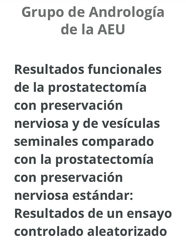 AndroAEU's tweet photo. Resultados funcionales de la #prostatectomía con preservación nerviosa y de vesículas seminales comparado con la prostatectomía con preservación nerviosa estándar: Resultados de un ensayo controlado aleatorizado https://t.co/cEiiH7Bxqm https://t.co/2JANI1X12J