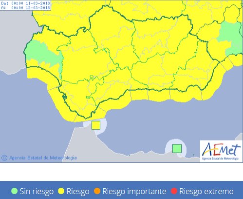PCMalaga's tweet image. ⚠️Aemet emite aviso amarillo por lluvia para hoy Sábado y amarillo por viento y fenómenos costeros para mañana Domingo en Málaga #BorrascaFélix