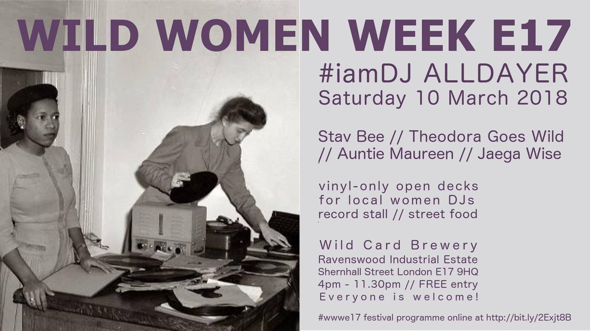 WildCardBrewery's tweet photo. Starting from 4pm today, #iamdj Appreciation Society and @Auntie_Maureen bring an all female line up in aid of Wild Women Week E17 with Wild Card's own @jaegawise on the decks! See more details about this event and Wild Women Week E17 at https://t.co/BsL4BTxbY6 🙌 https://t.co/fAnblnJuP2