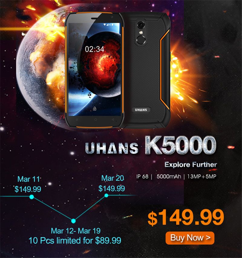 Uhansspain's tweet photo. Solid enough to stand various drops and water immersion, rugged #UHANS #K5000 is ON SALE from Mar 11 to March 20, you can get it at $149.99 and most excitingly 😎10 limited PCS 😎are available at $89.99 during March 12 to March 19. LINK: https://t.co/zy0IwVE2BJ https://t.co/Ap0tVWDf7S