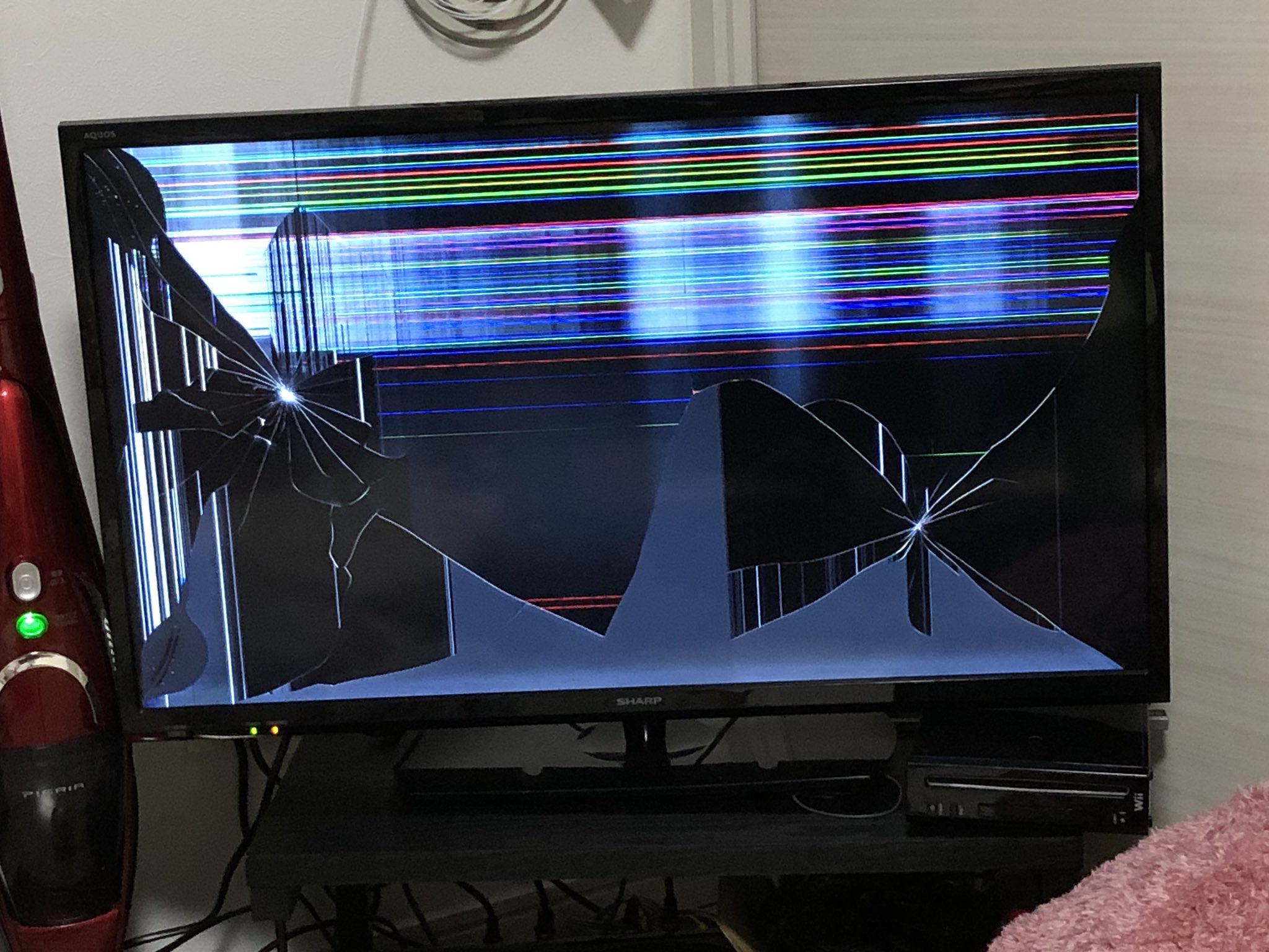 まななん バロン君がやらかしてくれました 窓に乗りたくてテレビの上に乗ってジャンプしてひっくり返したみたい 買ってまだ1年半も経ってないのに ロシアンブルー テレビ壊れた T Co N1bk4oiskg Twitter