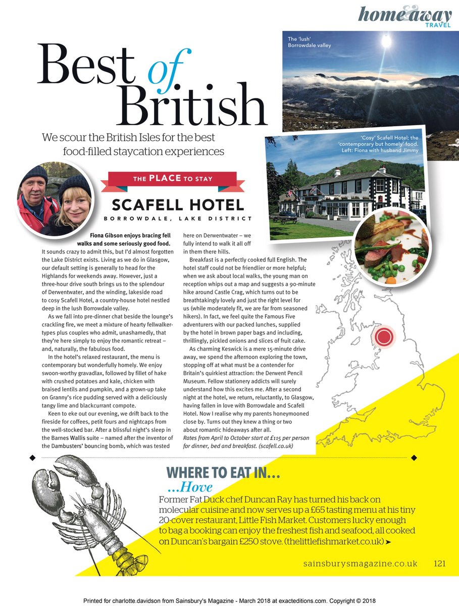 Fantastic piece about us in the March Sainsbury’s magazine.