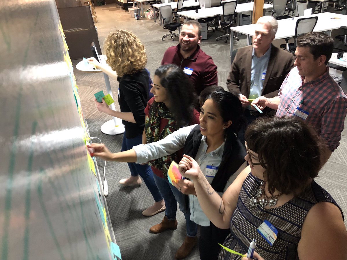 GSJKC's tweet photo. Night one was so much fun! Great intro to human centered design by @parcmasterson, @kcjennhack and @SarahSHebert. Thanks so much to our sponsors @wehatesheep and @SprintAccel for making it possible! #gsjam https://t.co/dpwavxVNCG