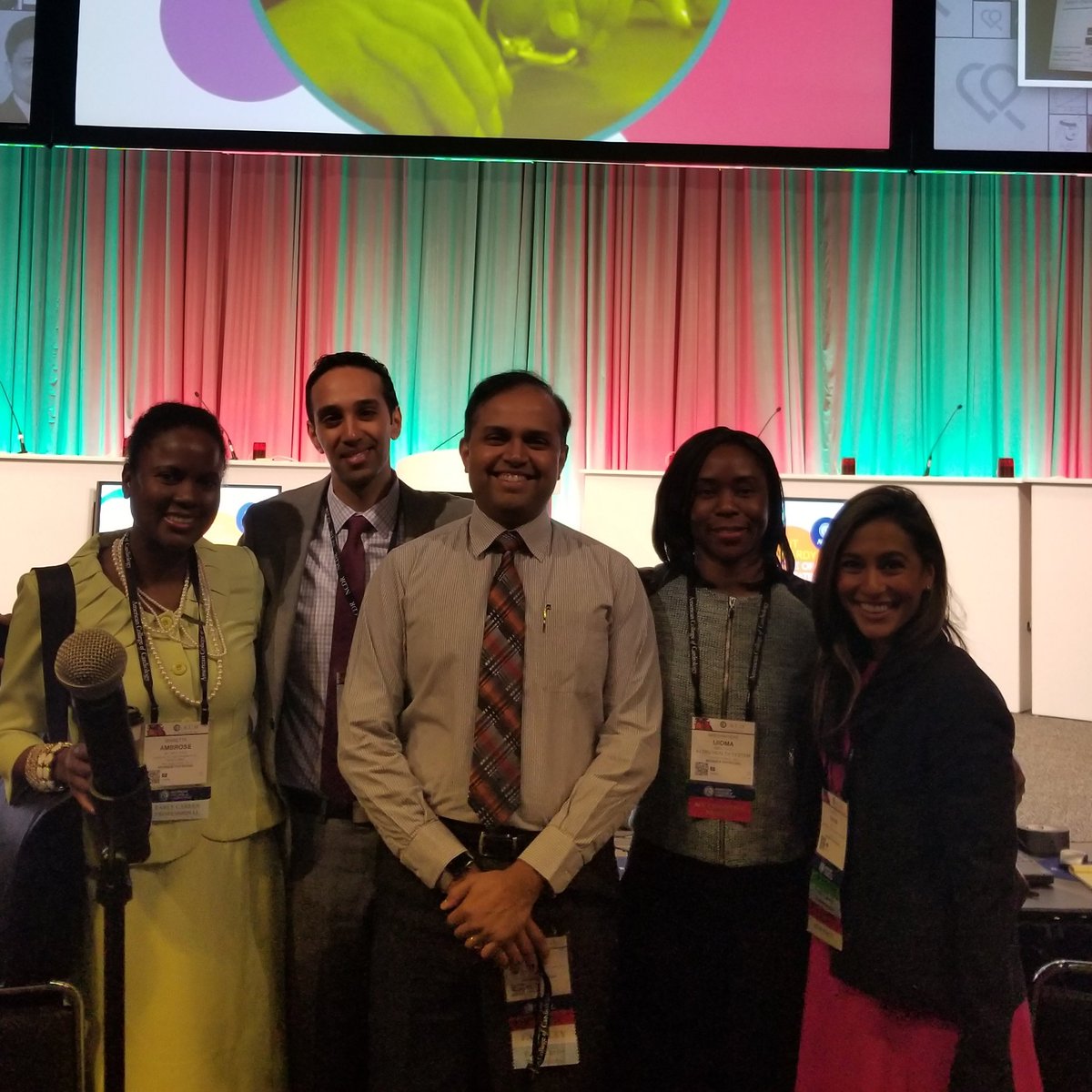 dr_chirumamilla's tweet photo. The #FITJeopardy moderators are ready for the battle ahead.

#ACCFIT make your way over to Engage @ACC.18 Lounge, right by the posters.

First up today will be @NYSCACC with @DrTGupta against @FloridaACC with @nsivcd versus @accmass and @ConnecticutACC https://t.co/vTXYMNMSTV