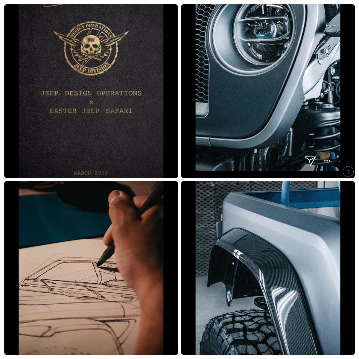 JohnCappa's tweet photo. I just noticed @Jeep released a couple early pics of the 2018 Moab EJS concepts. I see a gutted JL Wrangler interior, high-clearance carbon fiber JL fenders, and electronically-controlled @foxracingshox on there. Looks like a lightweight strippy concept. https://t.co/4UhQrjgA4h