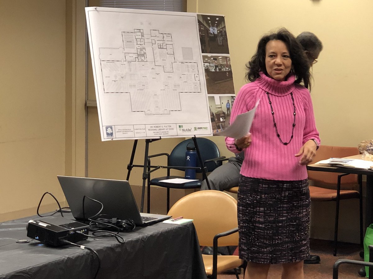 libraryPRninja's tweet photo. Great meeting at #OceeLibrary about the upcoming renovation project, part of our capital improvement program. It’s not too late to submit your suggestions! Email us at: librarycomments@fultoncountyga.gov &amp; share your input before April 5! #librariestransform #librariesrock #afpls https://t.co/0PASFz1GOJ