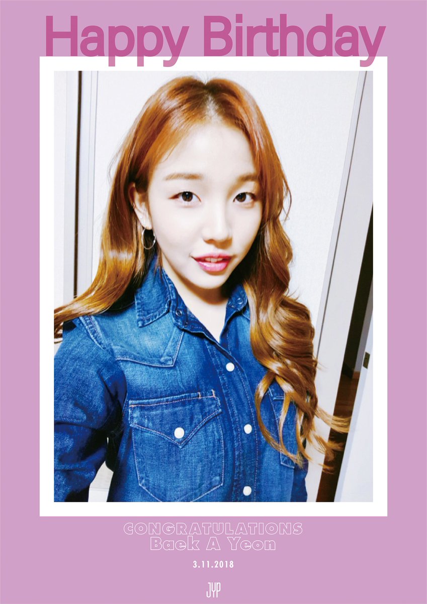 jypnation's tweet photo. HAPPY BIRTHDAY Baek A Yeon
#HappyAyeonDAY https://t.co/UujTpRfBJc