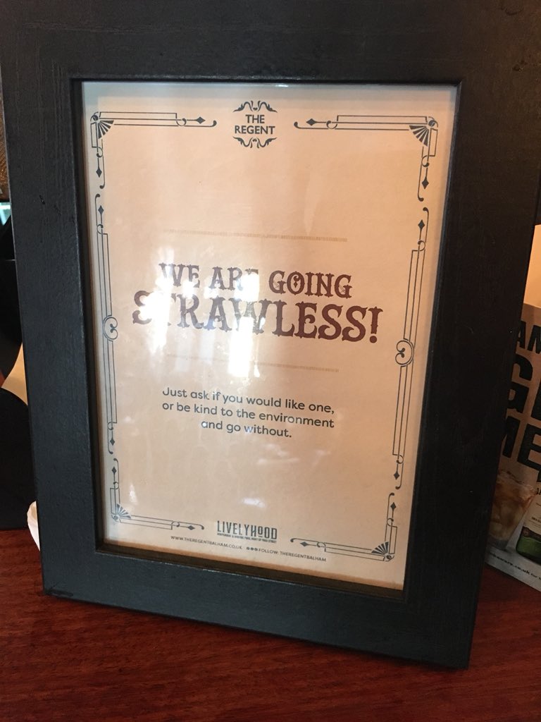 So good to see <a href="/TheRegentBalham/">The Regent - Balham</a> going strapless! #thelaststraw