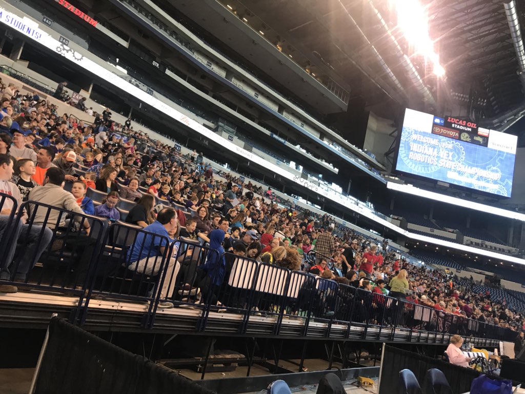 IndyMayorJoe's tweet image. Lucas Oil Stadium is home to the Indianapolis Colts. A few years ago it was host to Super Bowl XLVI. But today, it is where hundreds of elementary, middle and high school teams are gathered for the Indiana Vex Robotics State Championship. #STEMRocks