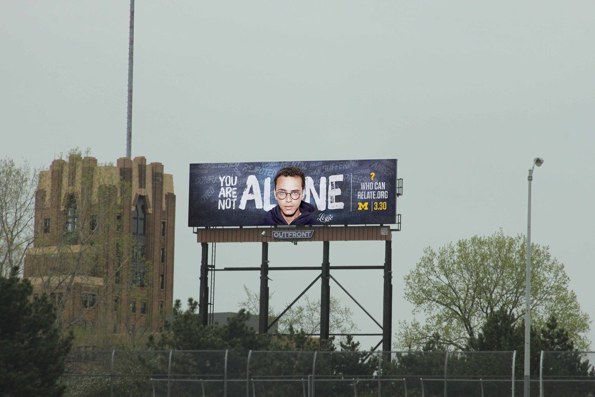 WhoCanRelateUM's tweet photo. Special thanks to @OutfrontMediaUS  for creating a special campaign and working with us to promote our event beyond the U-M campus. See the press release (https://t.co/s52Rk6s8i6) and check out this awesome billboard! #whocanrelate #whocanrelate2018 https://t.co/jOdNqSMcFO