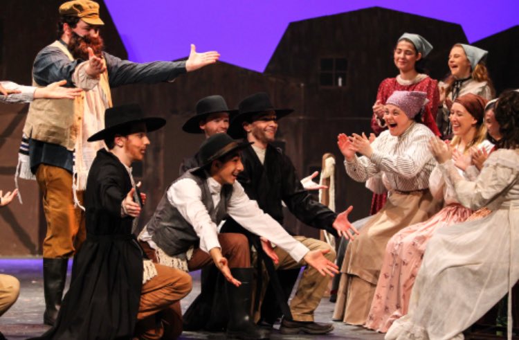 PegasusProdCo's tweet photo. Have you heard? Although our reserved seating is fully sold out, we have about 40 extra chairs laid out in the theatre for those who arrive at the door. These seats will be distributed on a first-come, first-served basis. The box office opens at 6 pm tonight! #CBAFiddler https://t.co/iThaovazUc