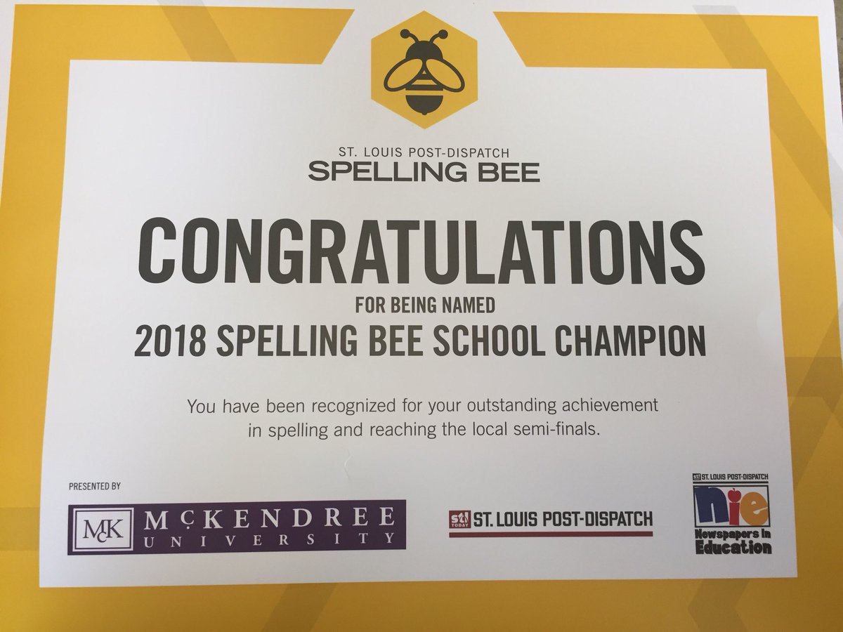 GrannemannEagle's tweet photo. Congratulations Kyjaa...Grannemann Eagle 2018 Spelling Bee Champion! 🐝@EwoodsDr @HazelwoodSD https://t.co/VuEqni5c5C