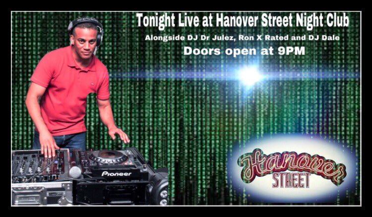 DJayNaz's tweet photo. Your entertainment tonight @HanoverStreetSA @bigstanmars @djdrjules @ronxrated @DJDaleCT doors open at 9pm https://t.co/f8QnP2GIyJ