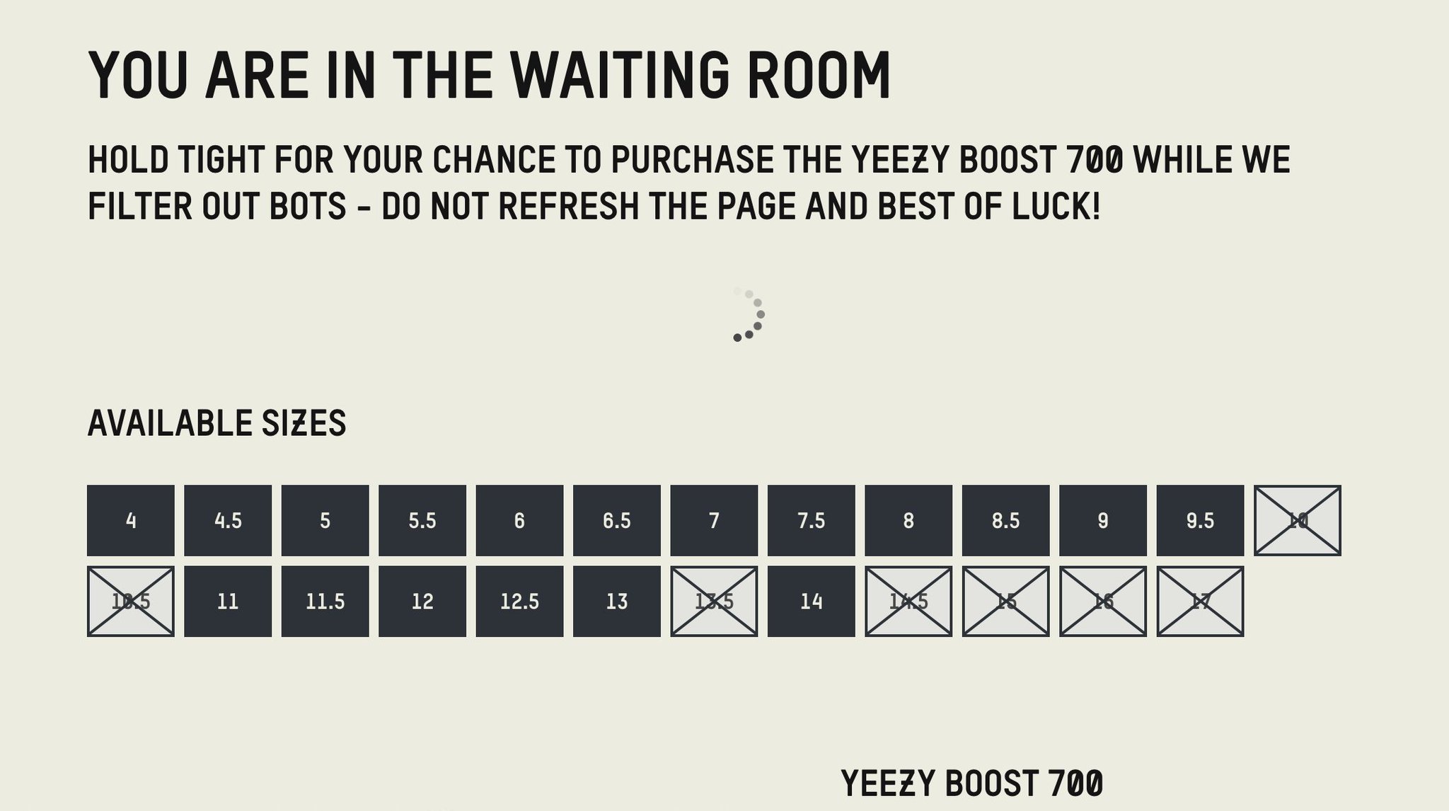 sizing for yeezy 700