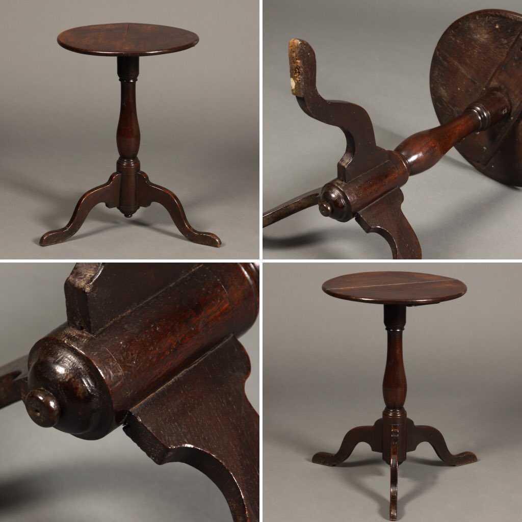 TimBowenAntique's tweet image. Sml early 18th century oak tripod table with rich colour &amp;amp; interesting turned pedestal @TimBowenAntique @BADA1918 #earlyoak #antiques #winetable