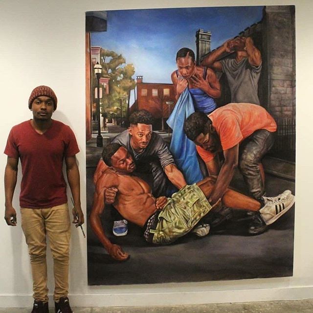 HIPARTCURATED's tweet photo. "Deposition by Tyler D. Ballon
@tballon_art

MEDIUM: Oil on Canvas" #blackart #blackartwork #black #melanin #artwork #painting https://t.co/hFbly9HK5t