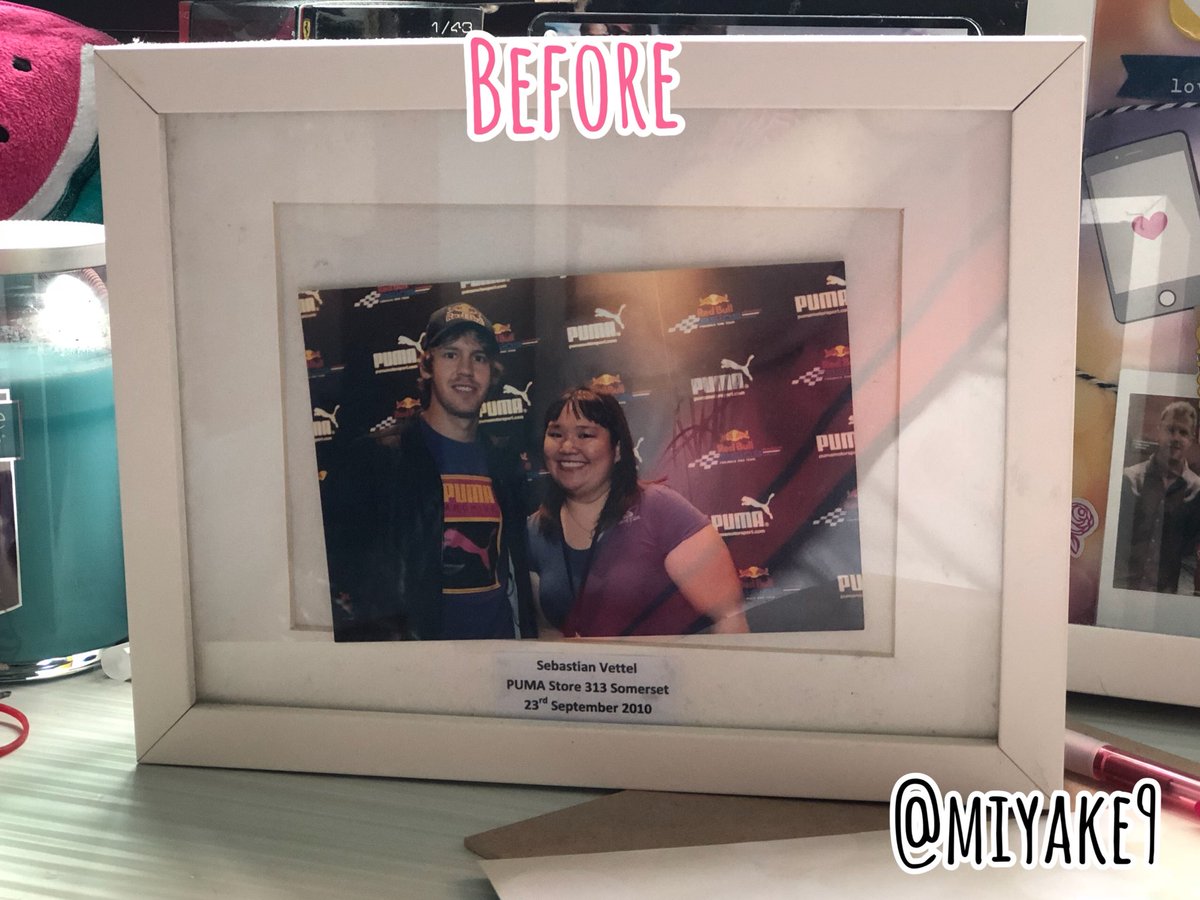 miyake9's tweet image. I’m happy with my work! Even more happy my minis fit into the frame! 😁

#sebastianvettel #vettel #scrapframe