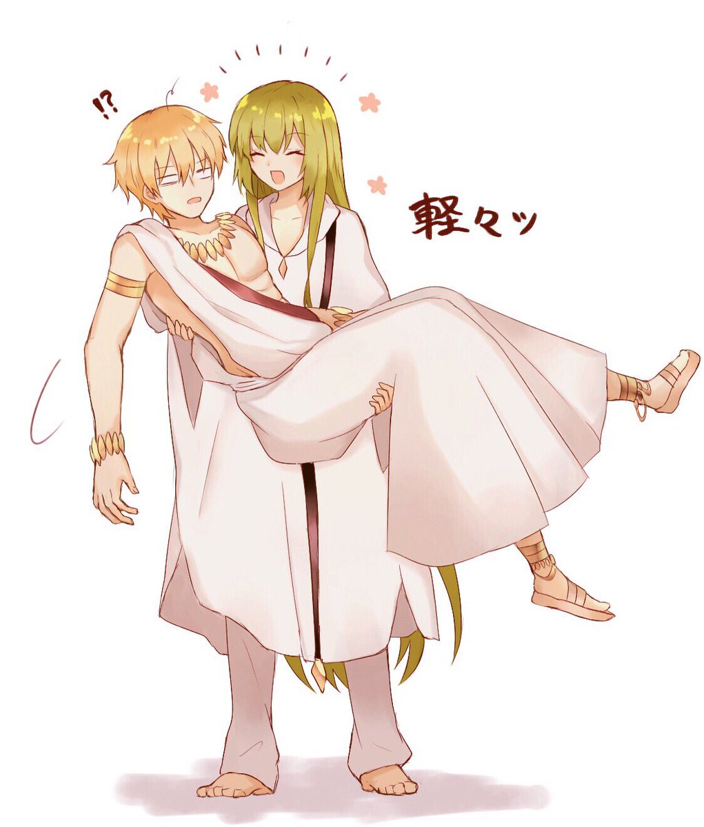 エルキドゥ(Fate) ,ギルガメッシュ(Fate) 「エルキドゥは力持ち!! 」|らずりのイラスト