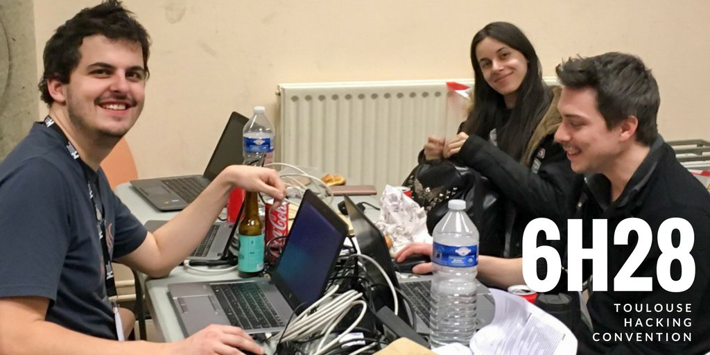 SopraSteriaSecu's tweet photo. Cette nuit, une équipe composée d'experts Sopra Steria à participé au #CTF du @ToulouseHacking #THC18. Bravo à eux ! En souvenir : mode warrior ON à 6H28 👇 https://t.co/p5MwStMKVH