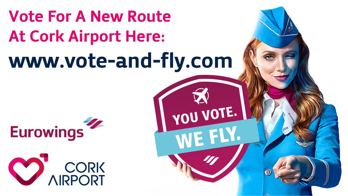 CorkAirport's tweet image. Please don't forget to keep voting for @CorkAirport in the @eurowings Vote and Fly competition to get a new route for @CorkAirport here: ow.ly/xVuv30iR1jY #FlyCork #VoteAndFly #MakeItCork