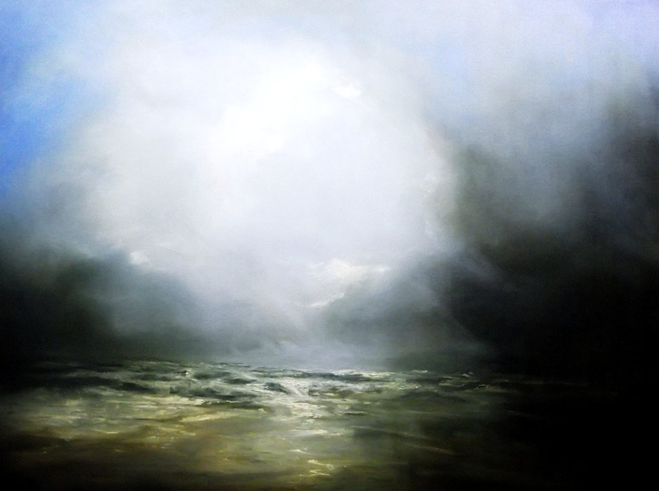 Selection of images form the book 'In the Wake of the Whale' by the   Bridport Artist Michael Devlin Taylor Availible from Wild and Homelss   Books, Bridport , 
Between the Devlin and the Deep Blue Sea, Oil on Canvas, 70/80cm