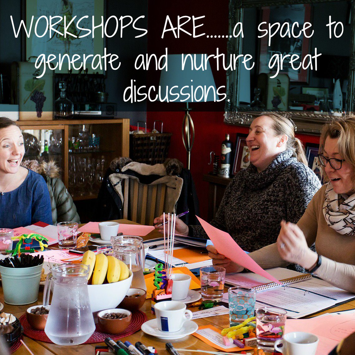 HeleneJewell's tweet photo. What are #workshops to you? If you do them the right way they are a wonderful place to generate productive #discussions that can be nurtured into something really special. Join me on 11th April in #Bristol to learn how! #workshopmagic https://t.co/GlzhqStmLE https://t.co/jqquDDf4TN