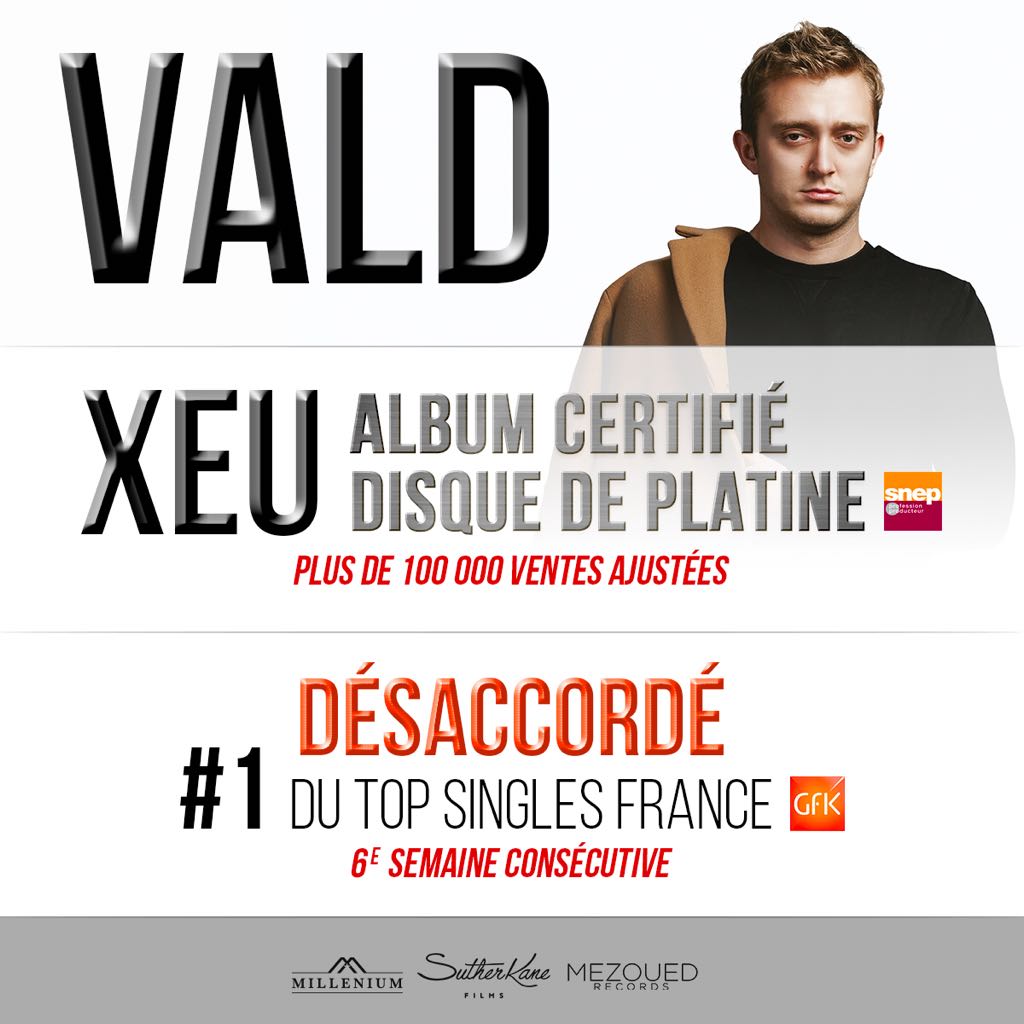 vald_ld's tweet image. 🙌 #XEU certifié 💿                                #désaccordé 1 du top single depuis 6 semaines #vouseteslesmeilleurs
