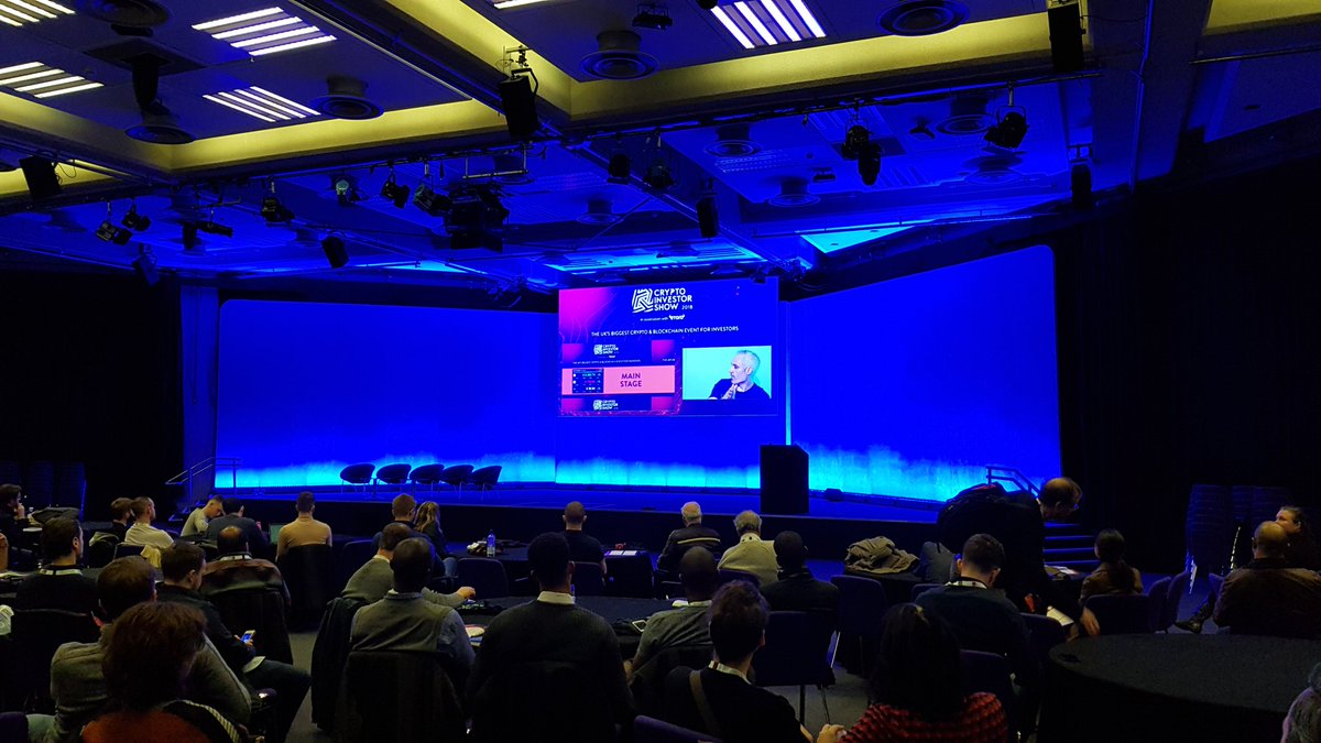 ZeusSystems_io's tweet photo. Second stage at the #cryptoinvestorshow due your being majorly over subscribed. Up next, the future of #Blockchain https://t.co/PFdfS6ePmA