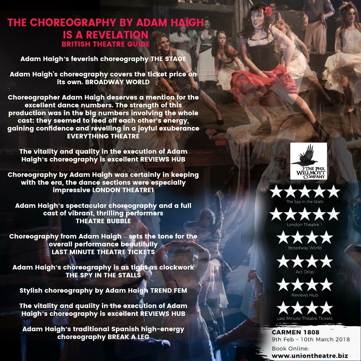 CarmenUnionLDN's tweet photo. It’s the last day of shows @TheUnionTheatre for the cast/creatives of #carmen1808🌹

The fire is still burning bright 🔥 and it’s about to get a whole load hotter here in Madrid! 🌞

We won’t leave quietly...no we are to fiery for that!💃🏽

Are you ready for an explosion LDN?💥 https://t.co/RsVEdBedsZ