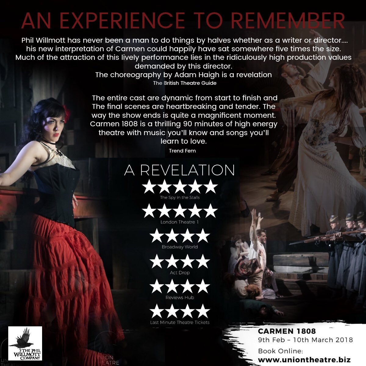 CarmenUnionLDN's tweet photo. It’s the last day of shows @TheUnionTheatre for the cast/creatives of #carmen1808🌹

The fire is still burning bright 🔥 and it’s about to get a whole load hotter here in Madrid! 🌞

We won’t leave quietly...no we are to fiery for that!💃🏽

Are you ready for an explosion LDN?💥 https://t.co/RsVEdBedsZ